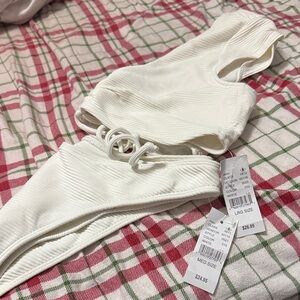 Pacsun LA Hearts White Ribbed Bikini